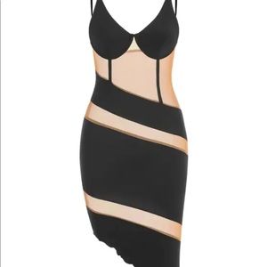 Mesh Asymmetrical Corset Dress